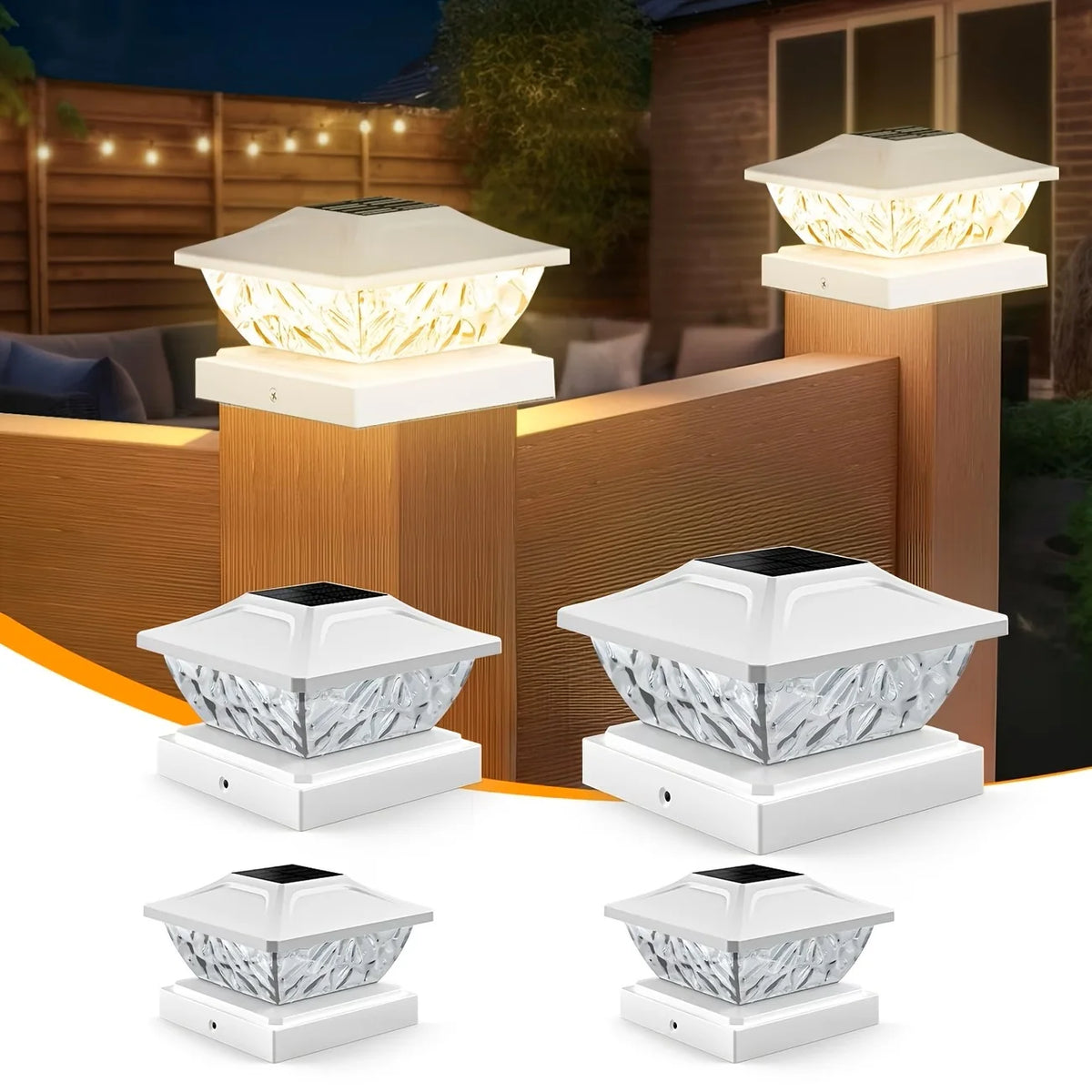 Kpstek Solar Led Garden Fence Post Light Outdoor Waterproof
