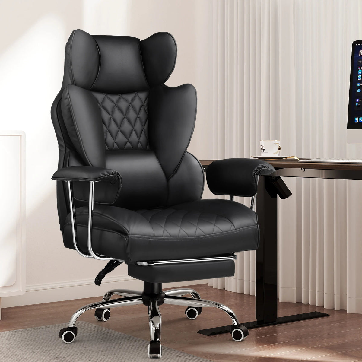 COMHOMA Ergonomic Gaming Chair With Lumbar Support And Footrest