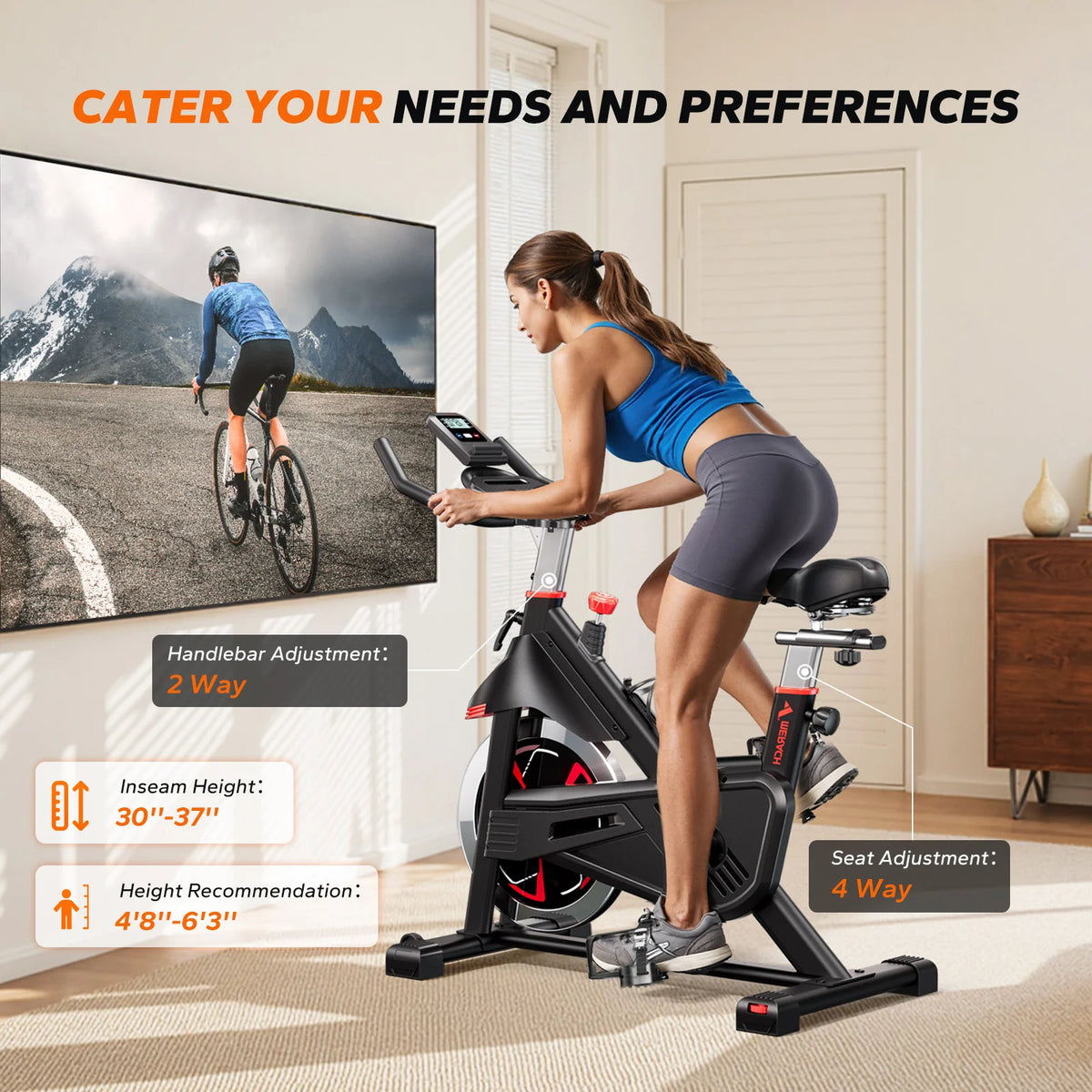 MERACH Indoor Cycling Exercise Bike Featuring Magnetic Resistance And App