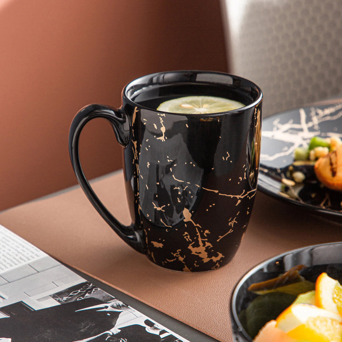Malacasa Premium Porcelain Dinnerware Set With Gold Splash