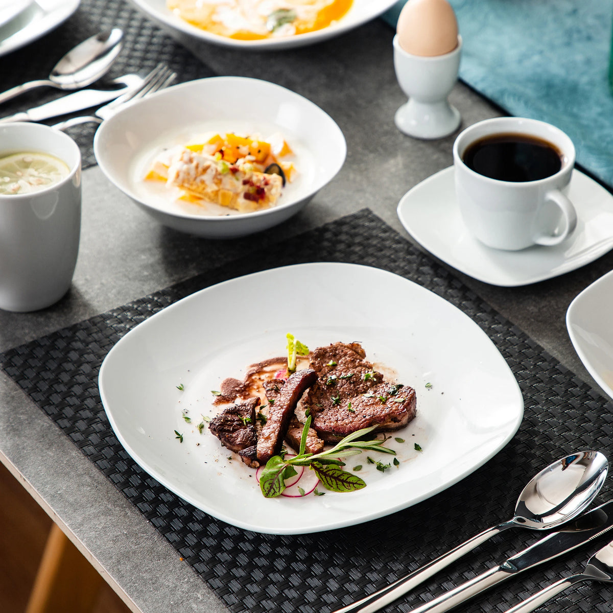 Malacasa Elisa Collection Ceramic Dinner Set With Saucers And Bowls