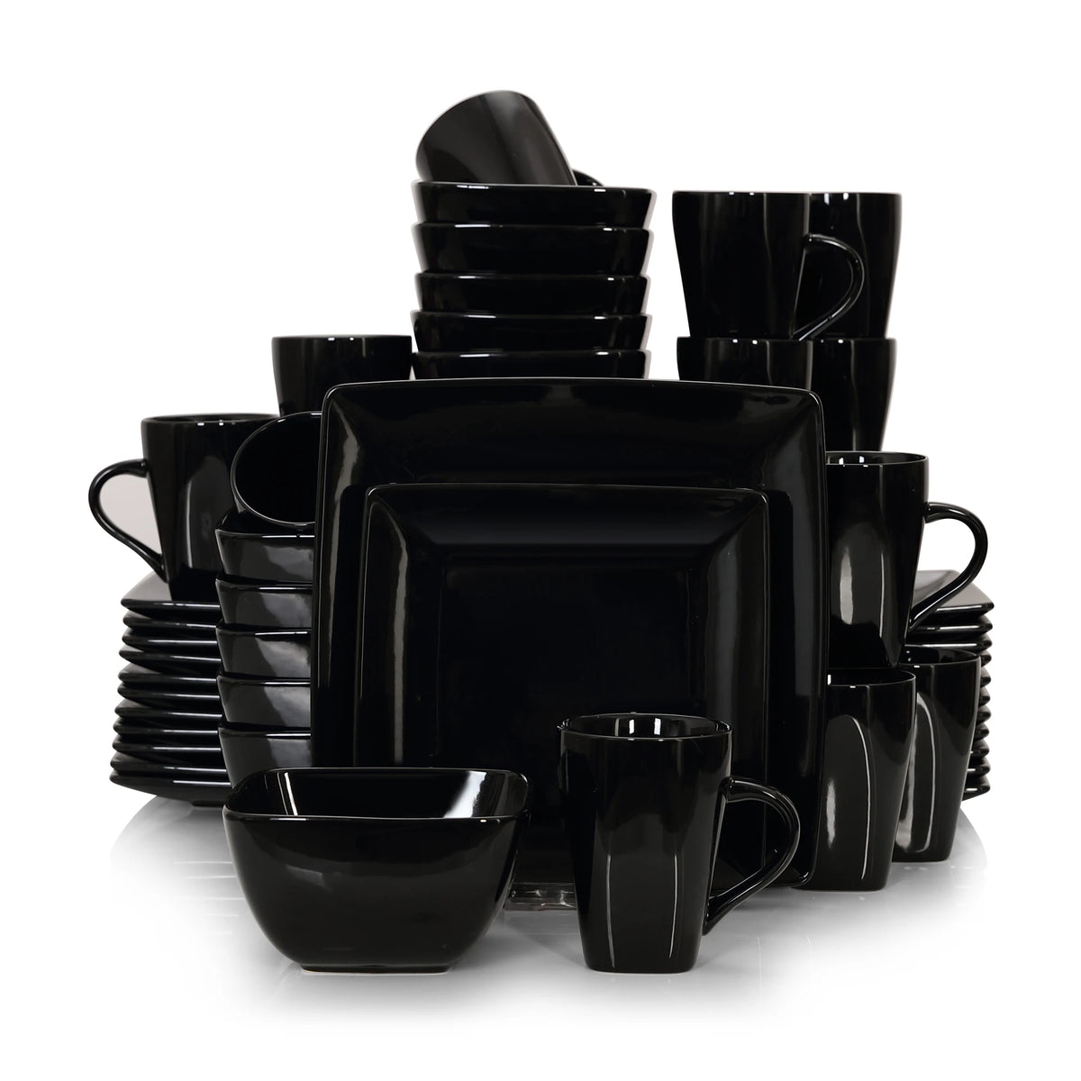 Malacasa Square Porcelain Dinnerware Set For Elegant Home Dining