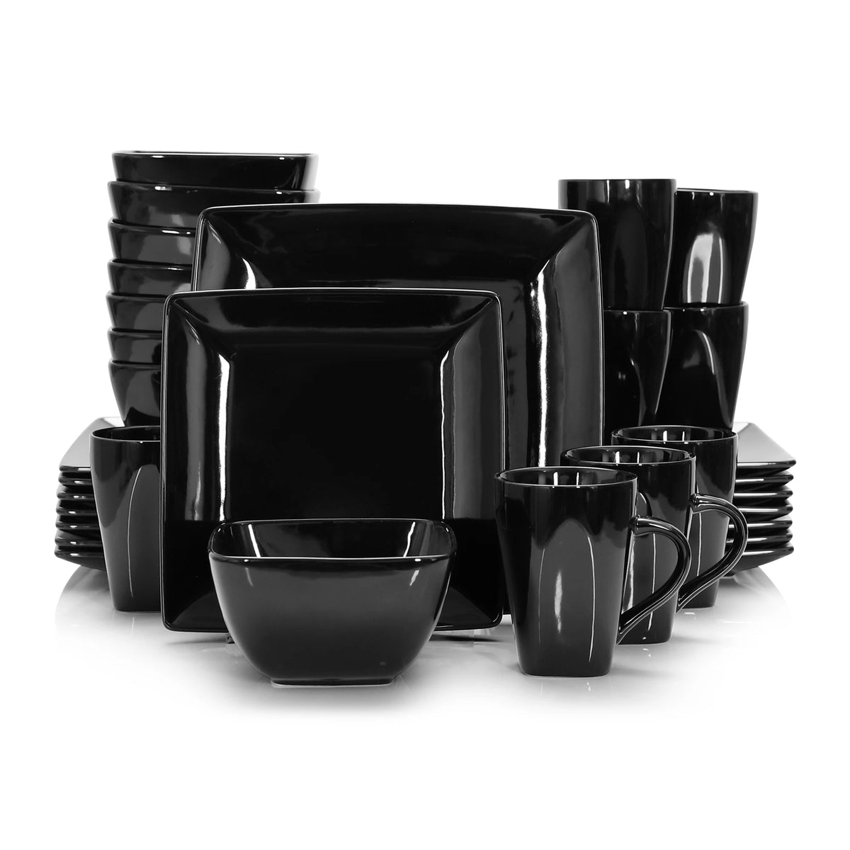 Malacasa Square Porcelain Dinnerware Set For Elegant Home Dining