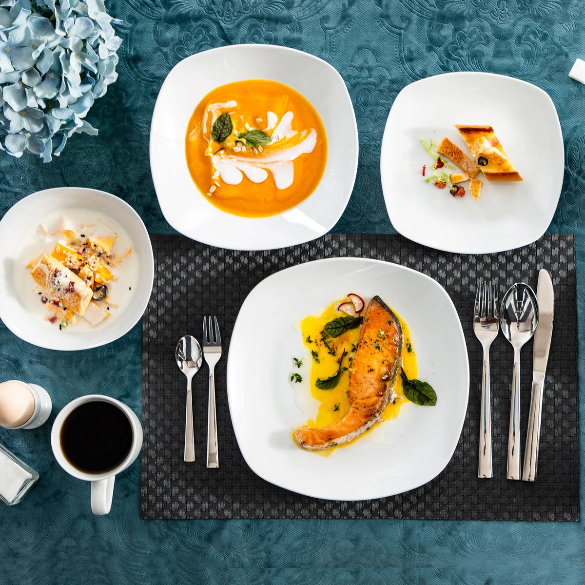 Malacasa Elisa Collection Ceramic Dinner Set With Saucers And Bowls