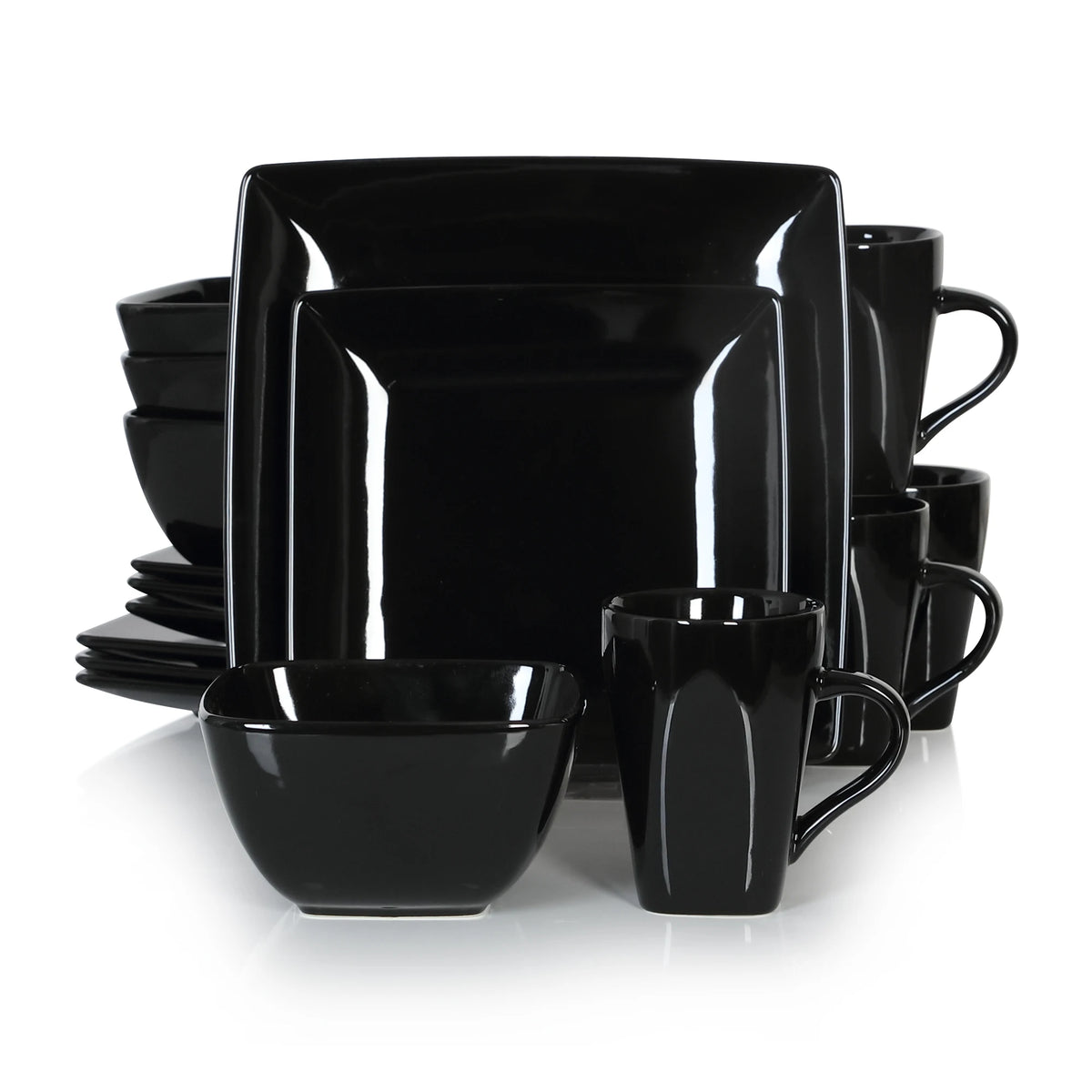 Malacasa Square Porcelain Dinnerware Set For Elegant Home Dining