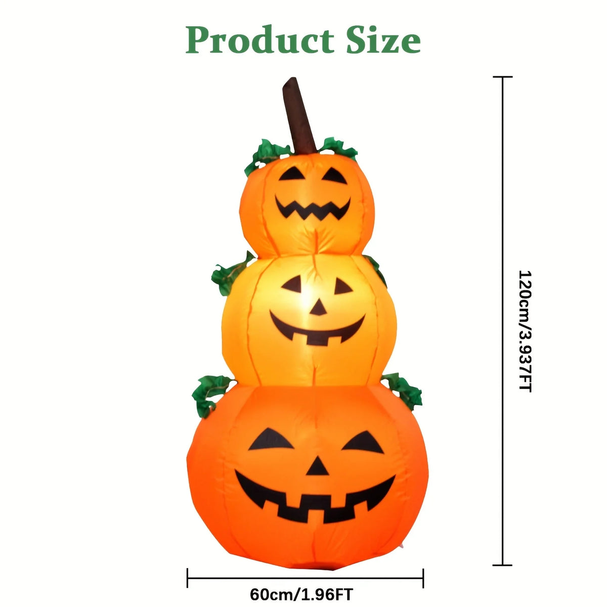 LED Inflatable Stacked Pumpkin Halloween Yard Decoration
