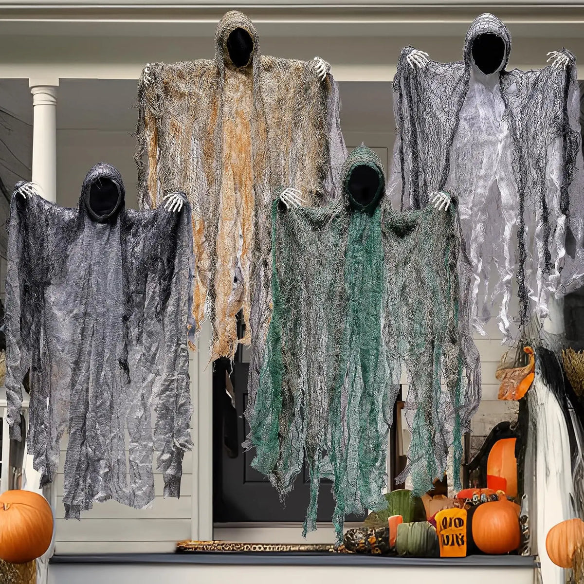 Hanging Faceless Grim Reaper Ghost Decoration Set for Halloween Parties