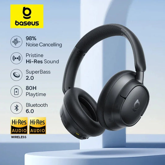 Baseus Wireless Noise Cancelling Headphones Hybrid ANC Bluetooth 6