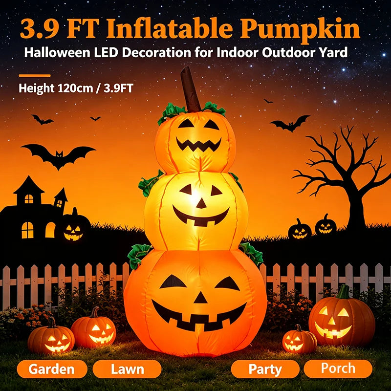 LED Inflatable Stacked Pumpkin Halloween Yard Decoration