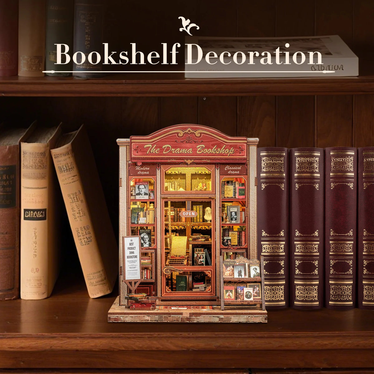 Cutbee Diy Wooden Book Nook Kit Miniature House Decor