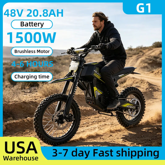 UPlee G1 1500W 48V Electric Suspension Fat Tire Dirt Bike