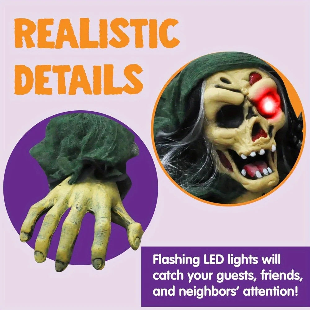 Halloween Zombie Groundbreaker With Creepy Sound And Glowing Eyes