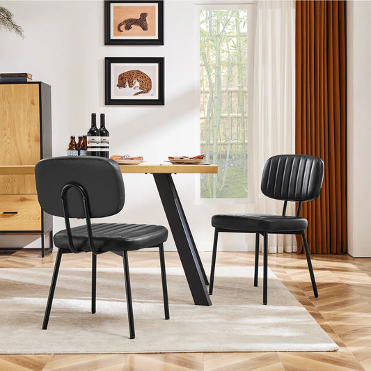 JHK Set Of Two Ergonomic Dining Chairs With Padded Seating