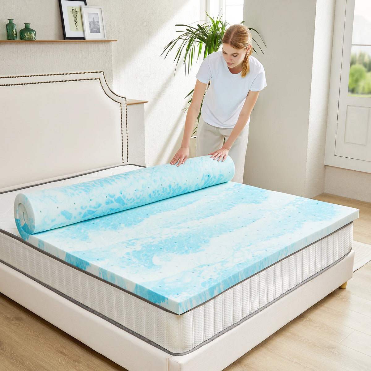 JHK Premium Comfort Latex And Polyester Mattress Topper