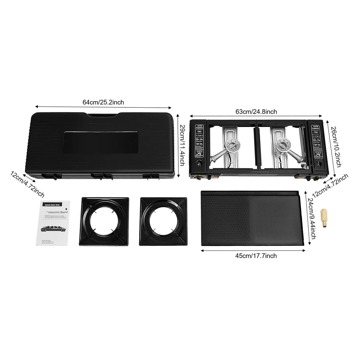 Portable Camping Gas Stove With Grill Tray And Carrying Case