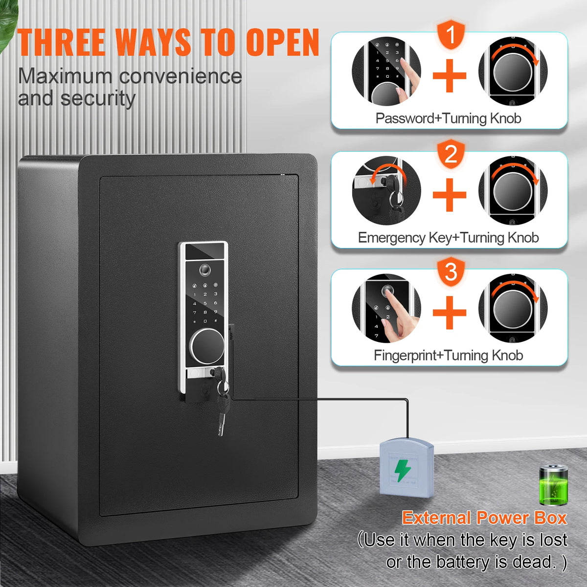 SucceBuy Digital Fingerprint Electric Safe With Fireproof Security Cabinet