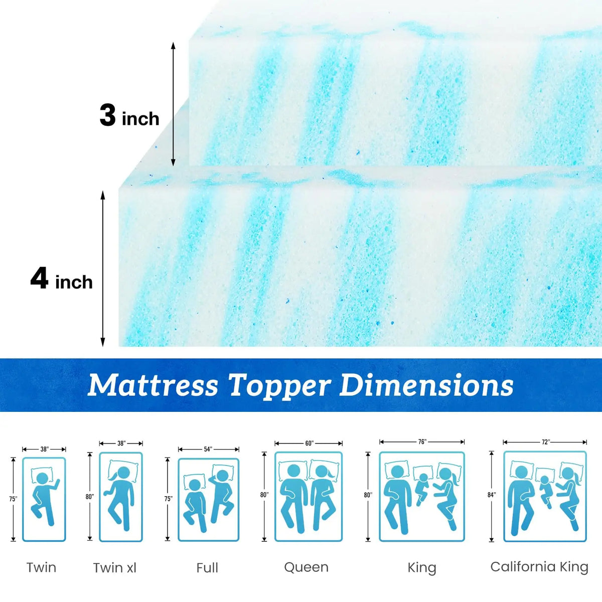JHK Premium Comfort Latex And Polyester Mattress Topper