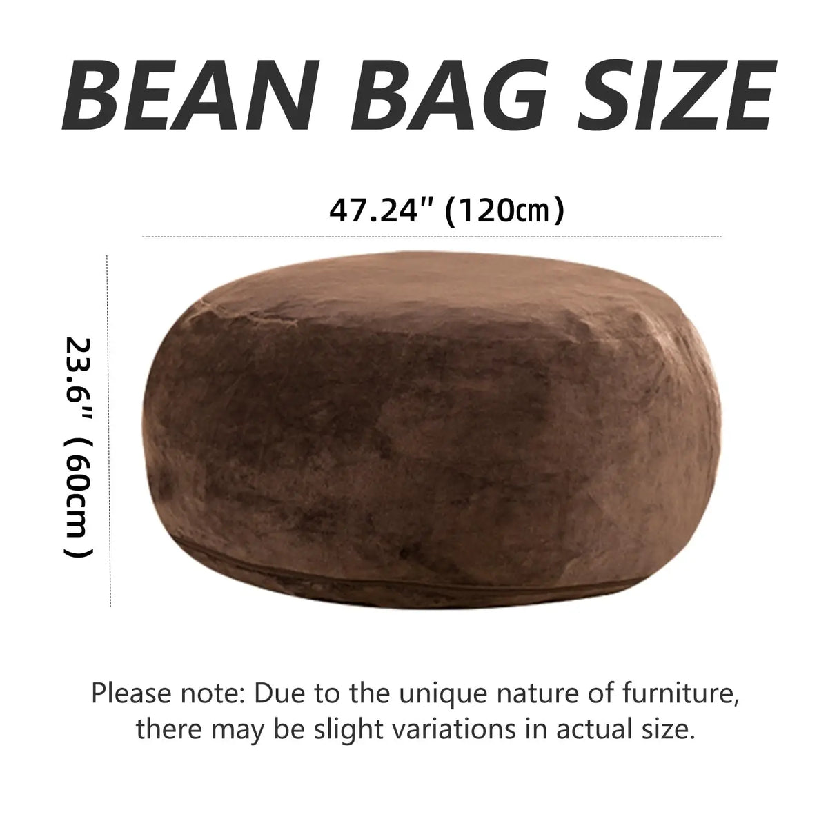 Premium Memory Foam Beanbag Chair With Washable Cover For Bedroom