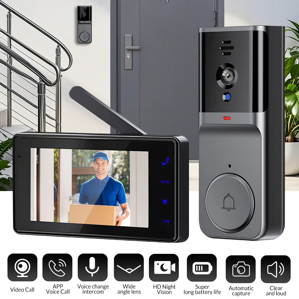 Wireless Video Doorbell With Two Way Talk And Night Vision