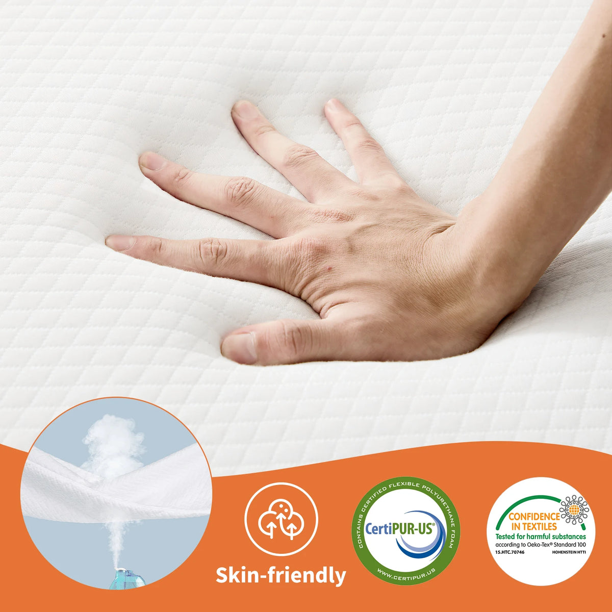 JHK Tri Fold Memory Foam Mattress With Portable Washable Cover