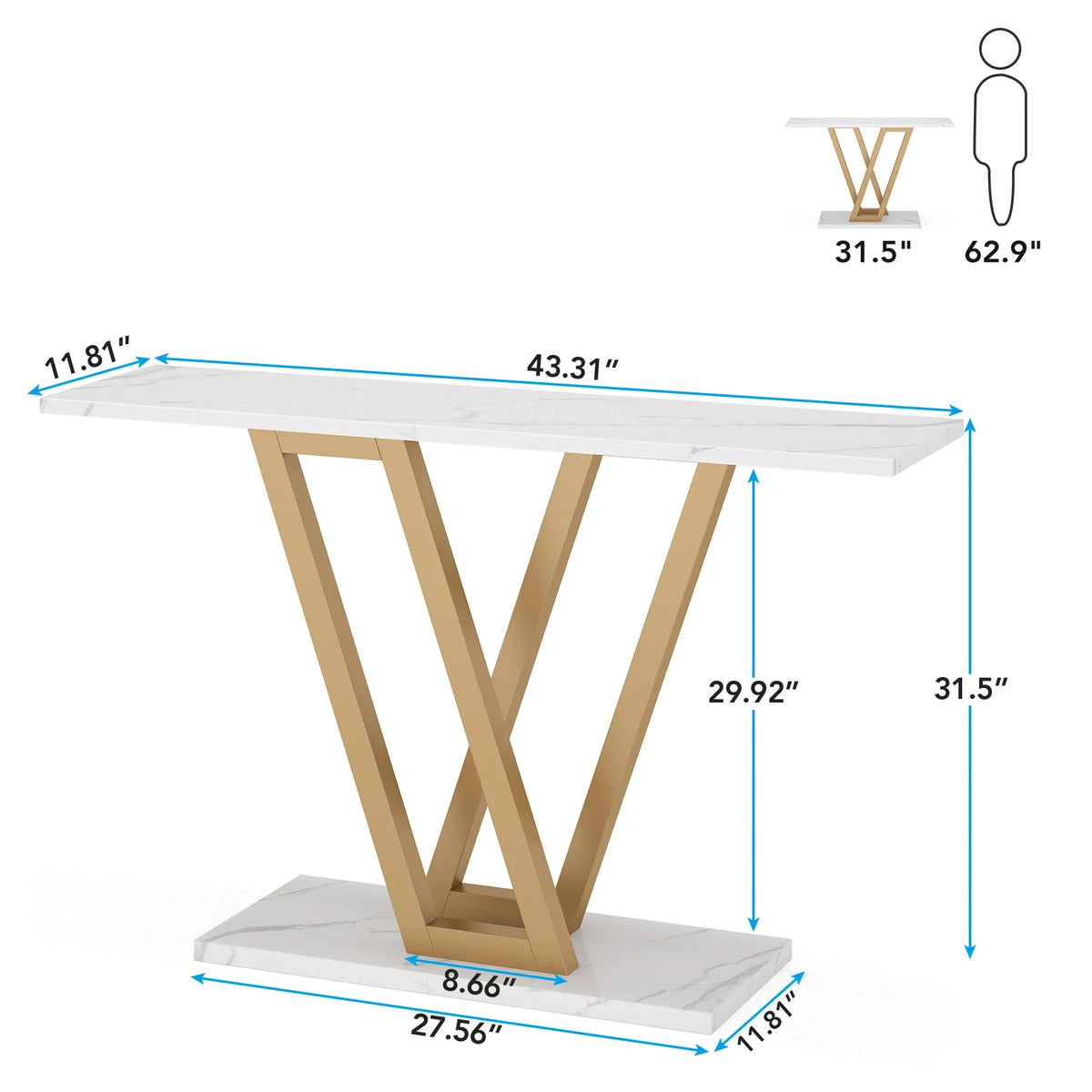 Tribesigns Modern Industrial Console Table For Entryway Hallway