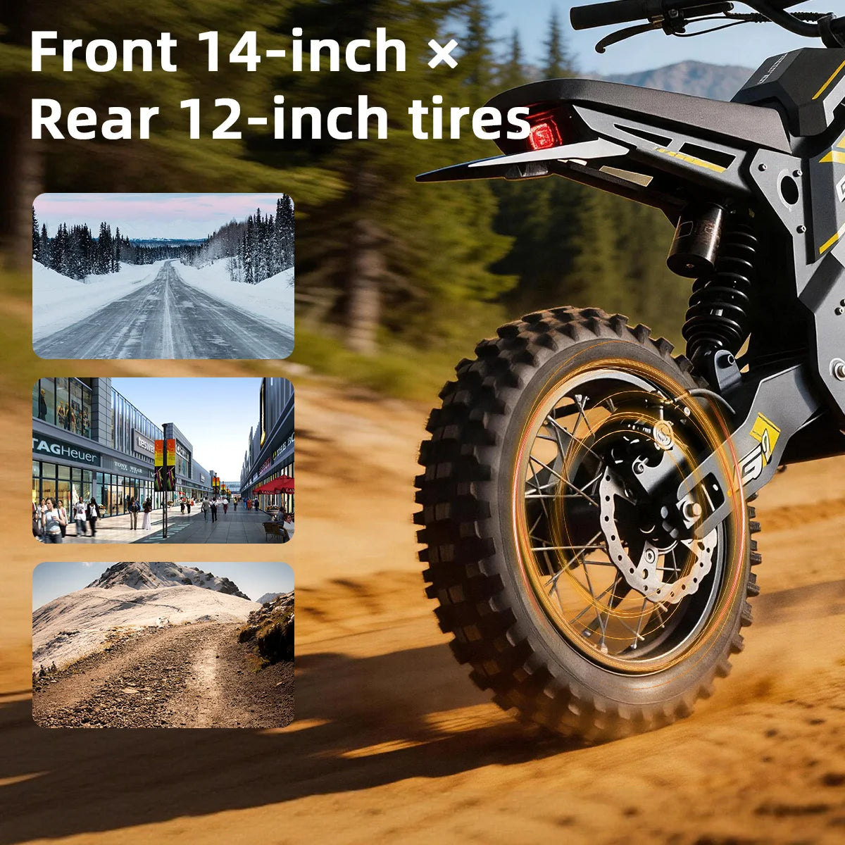 UPlee G1 1500W 48V Electric Suspension Fat Tire Dirt Bike