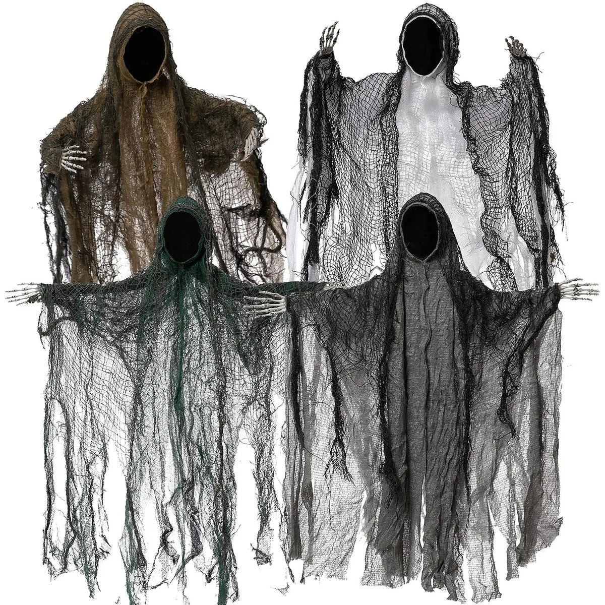 Hanging Faceless Grim Reaper Ghost Decoration Set for Halloween Parties