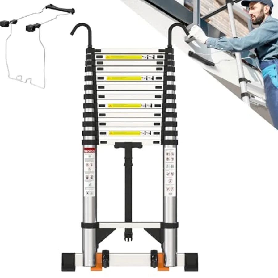 Yao Hui Huang Aluminum Telescoping Ladder With Hooks And Wheels
