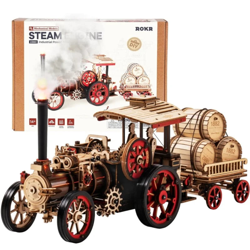Robotime 3D Wooden Steam Locomotive Building Kit For Adults