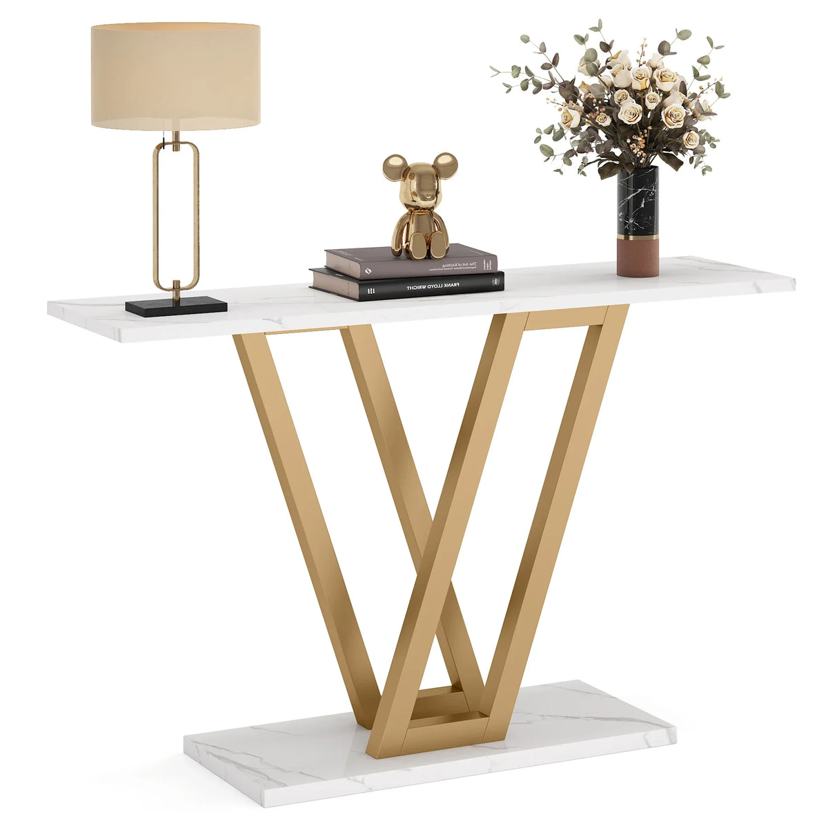 Tribesigns Modern Industrial Console Table For Entryway Hallway