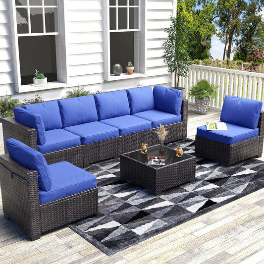 HobbyLane Modular PE Rattan Wicker Outdoor Sectional Sofa Set