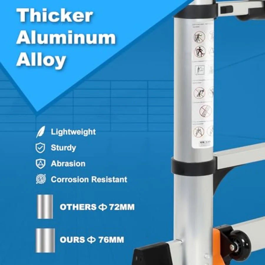 Yao Hui Huang Aluminum Telescoping Ladder With Hooks And Wheels