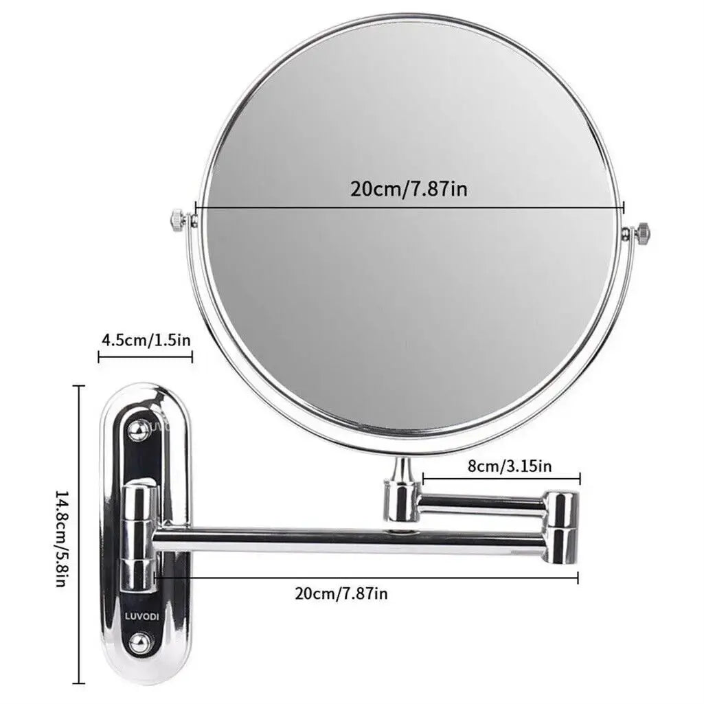BORWART 10X Magnifying Swivel Wall Mounted Double Sided Vanity Mirror