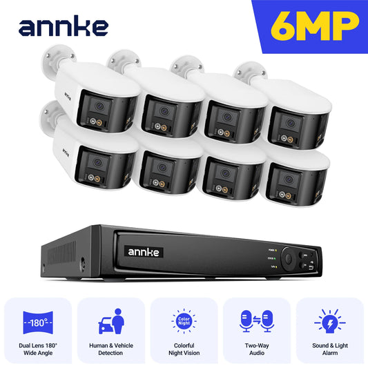 Annke 8mp 4k 180 Panoramic Dual Lens Cctv Camera System