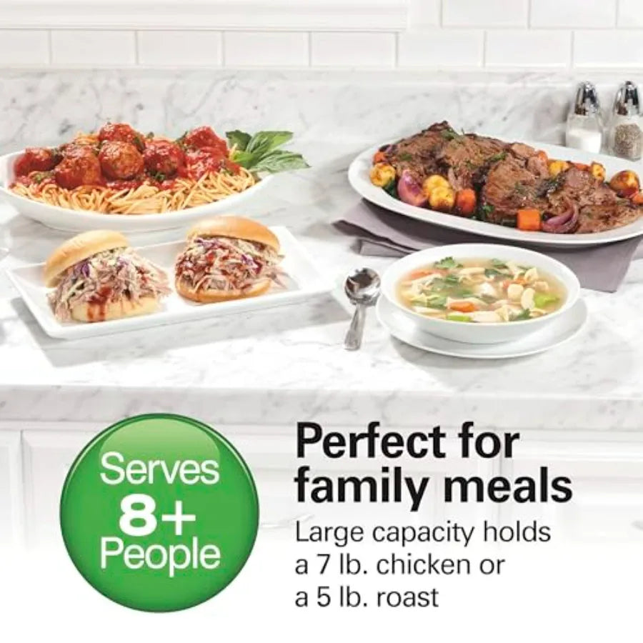 Programmable Slow Cooker with Lid Latch and Dishwasher Safe Crock