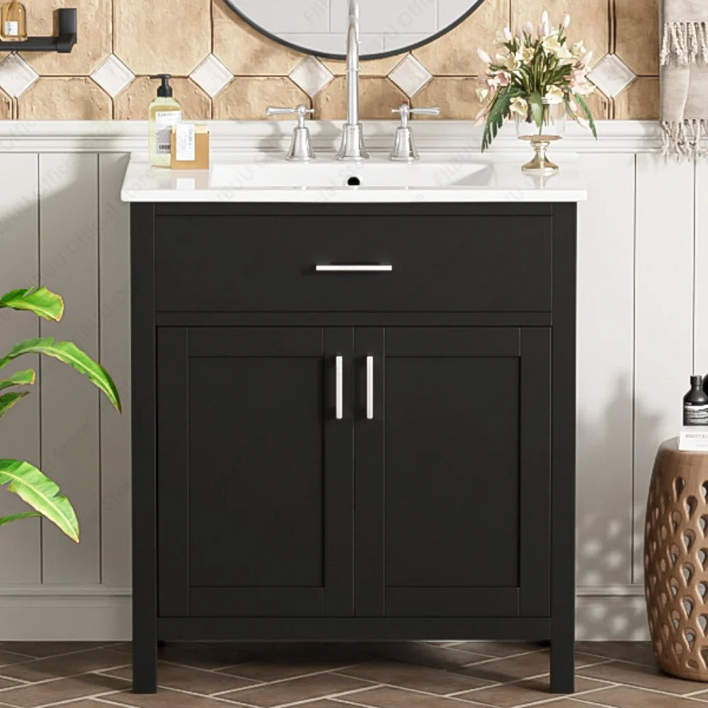 Slofy Bathroom Vanity With Ceramic Sink And Soft Close Storage