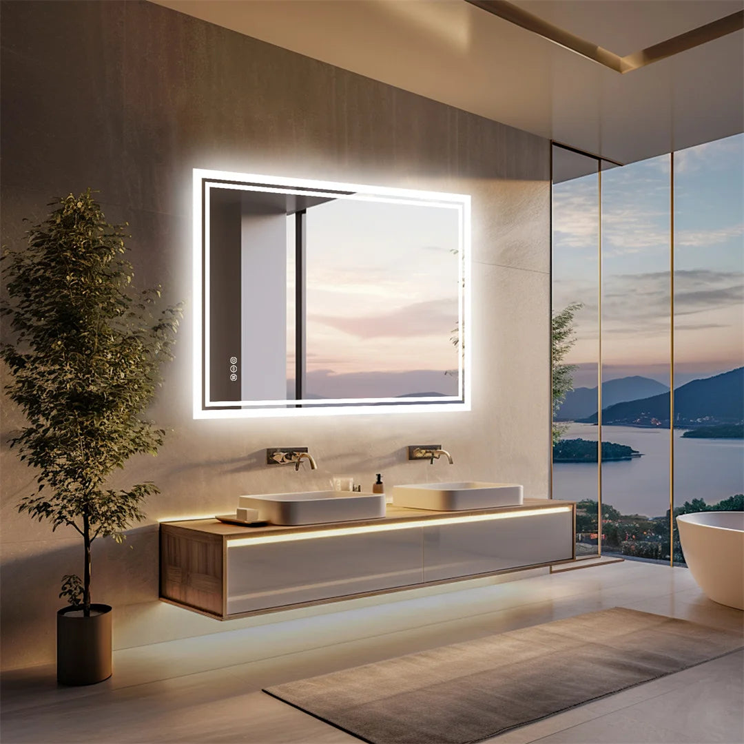 Luvodi Illuminate Led Bathroom Mirror Frameless Dimmable Anti Fog