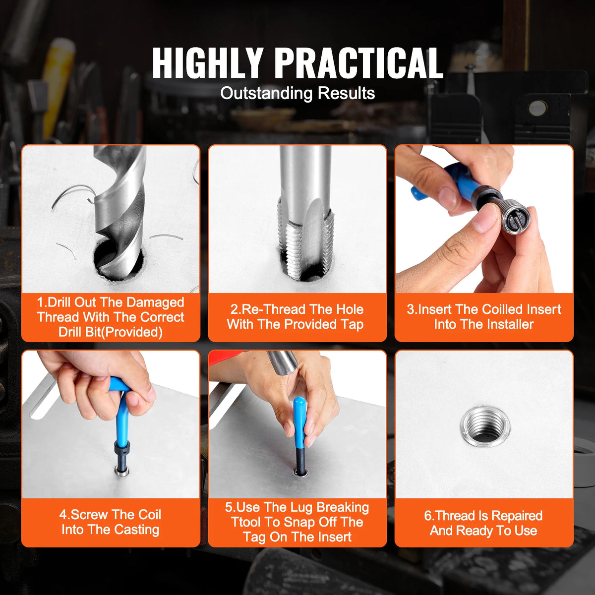 SucceBuy Helicoil Thread Repair Kit With HSS Drill Bits
