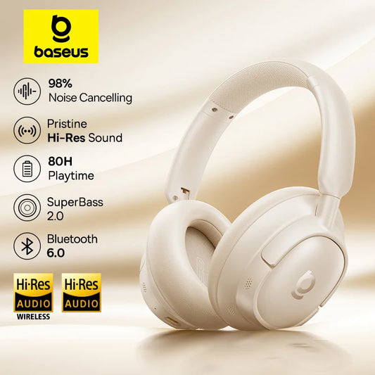 Baseus Wireless Bluetooth Over Ear Headphones With Active Noise Cancellation