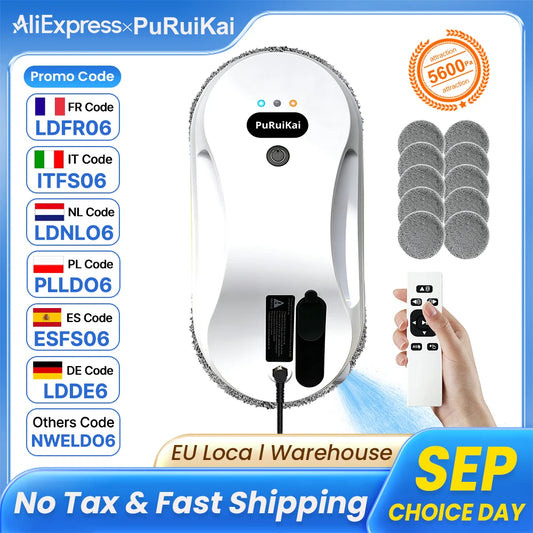 PuRuiKai Automatic Window Cleaning Robot With Intelligent Edge Detection