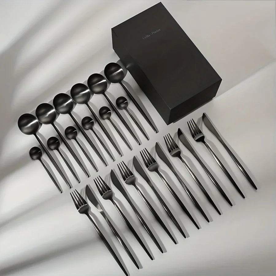 SPKLIFEY Stainless Steel Flatware Set Modern Dining Collection