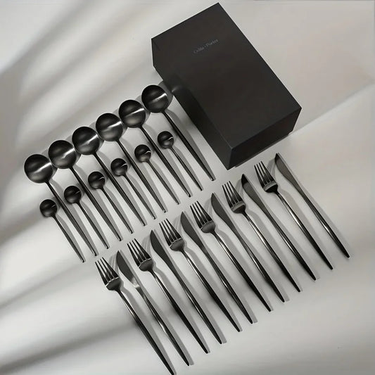 SPKLIFEY Stainless Steel Flatware Set Modern Dining Collection