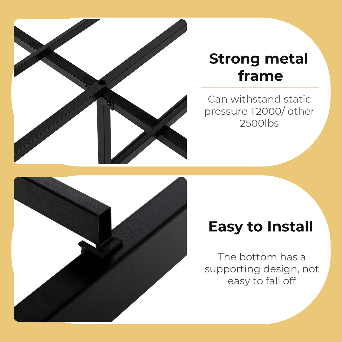 JHK Heavy Duty Metal Platform Bed Frame With Enhanced Stability