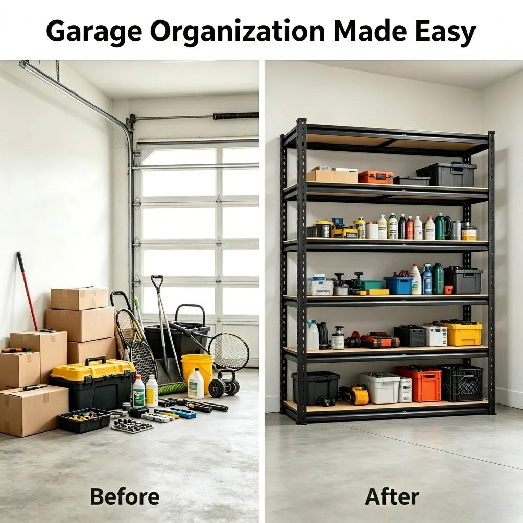 Heavy Duty Metal Five Tier Adjustable Utility Storage Rack
