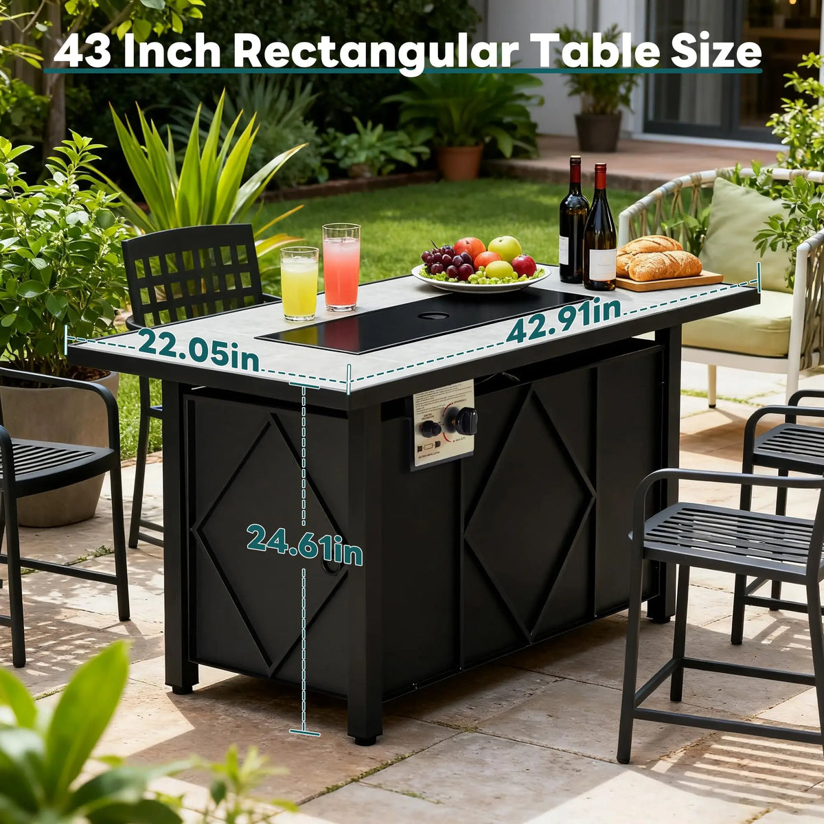 Jhk Outdoor Stainless Steel Propane Fire Pit Table For Patio