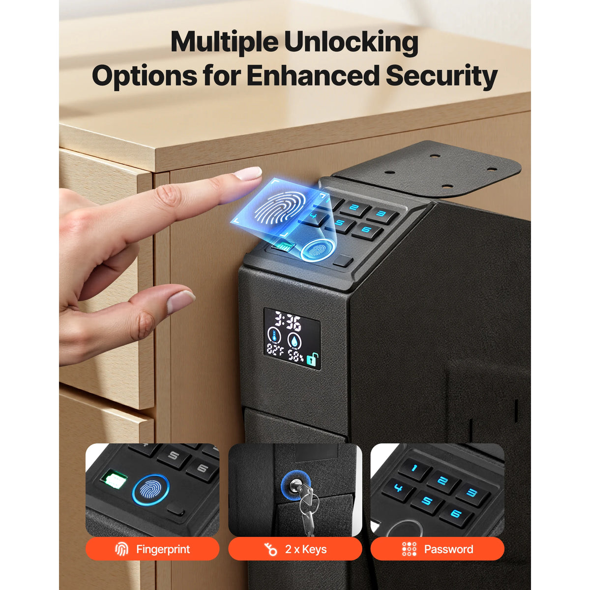 Quick Access Biometric Gun Safe With Led Digital Lock