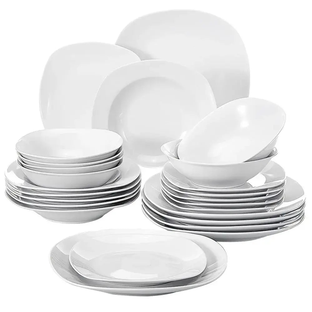 Malacasa 24 Pieces Ceramic Porcelain Dinnerware Set For Six