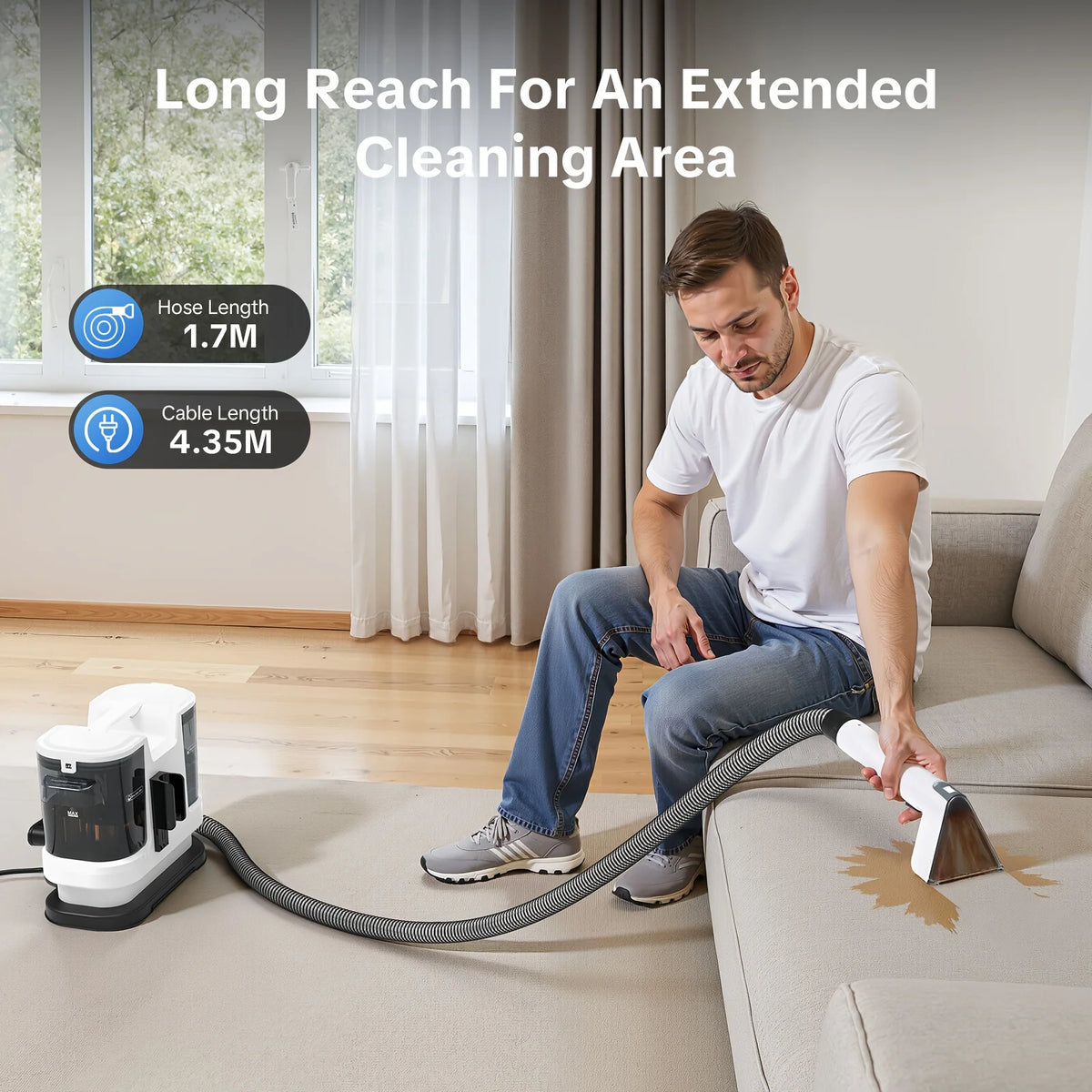 Lubluelu V8 Instant Heated Portable Carpet Cleaner With Self Cleaning