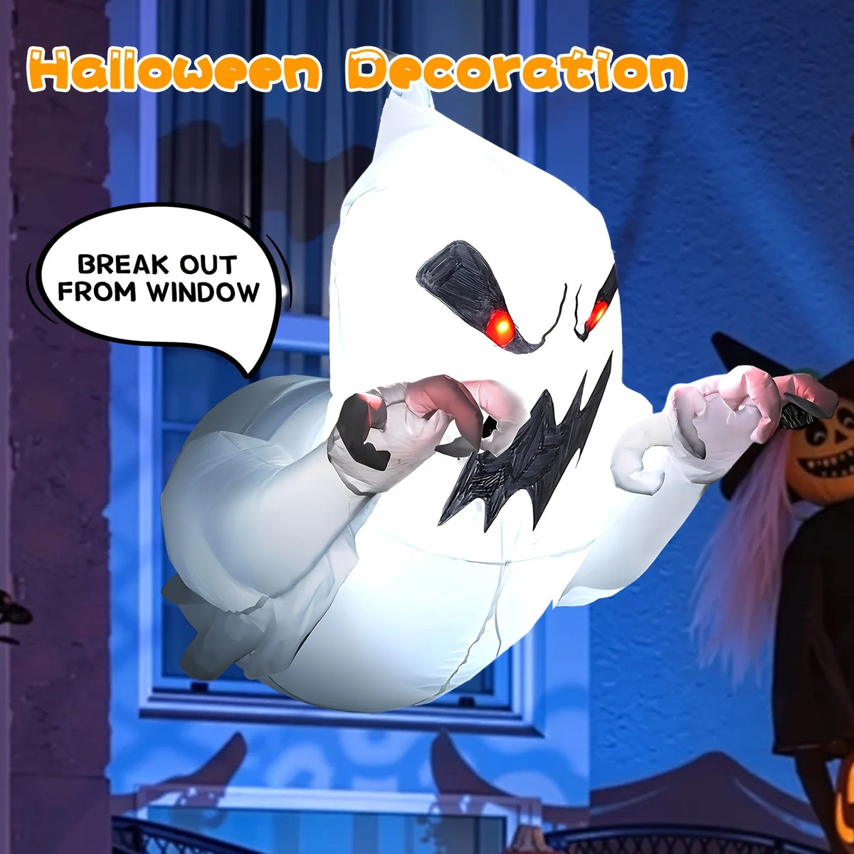 Halloween Inflatable Ghost Decoration With LED Outdoor Yard Prop