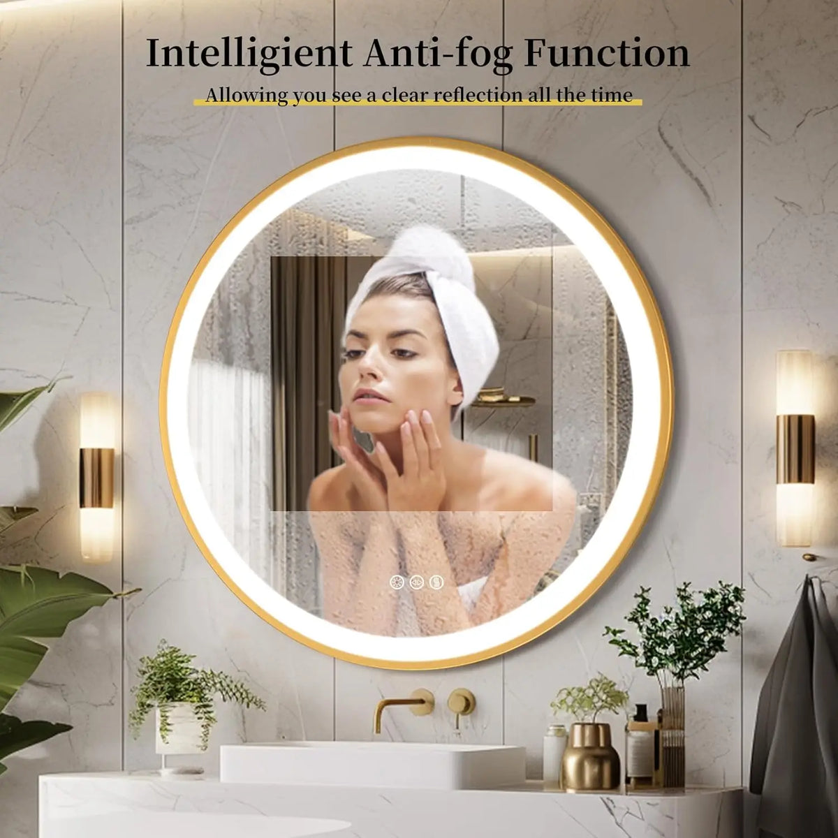 BORWART LED Bathroom Mirror With Anti Fog Memory Function